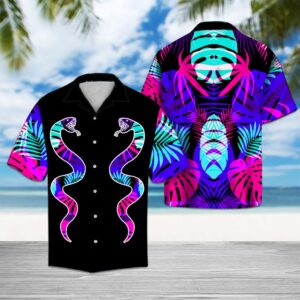 Vibrant Snakes Hawaiian Shirt Summer Button Up