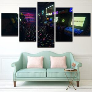 Video Arcade - Gaming 5 Panel Canvas Art Wall Decor