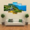 View Of A White Temple Situated At Son Marroig - Nature 5 Panel Canvas Art Wall Decor