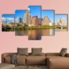 View Of Austin Texas Downtown Skyline - Nature 5 Panel Canvas Art Wall Decor