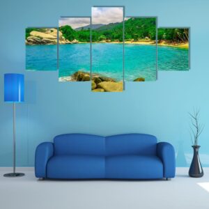 View Of Beach At Cabo San Juan - Nature 5 Panel Canvas Art Wall Decor