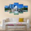 View Of Downtown Of The City Of Chicago - Nature 5 Panel Canvas Art Wall Decor