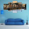 View Of Dublin And River Liffey At Sunset - Nature 5 Panel Canvas Art Wall Decor