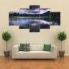 View Of Forest And Mountain With Lake - Nature 5 Panel Canvas Art Wall Decor