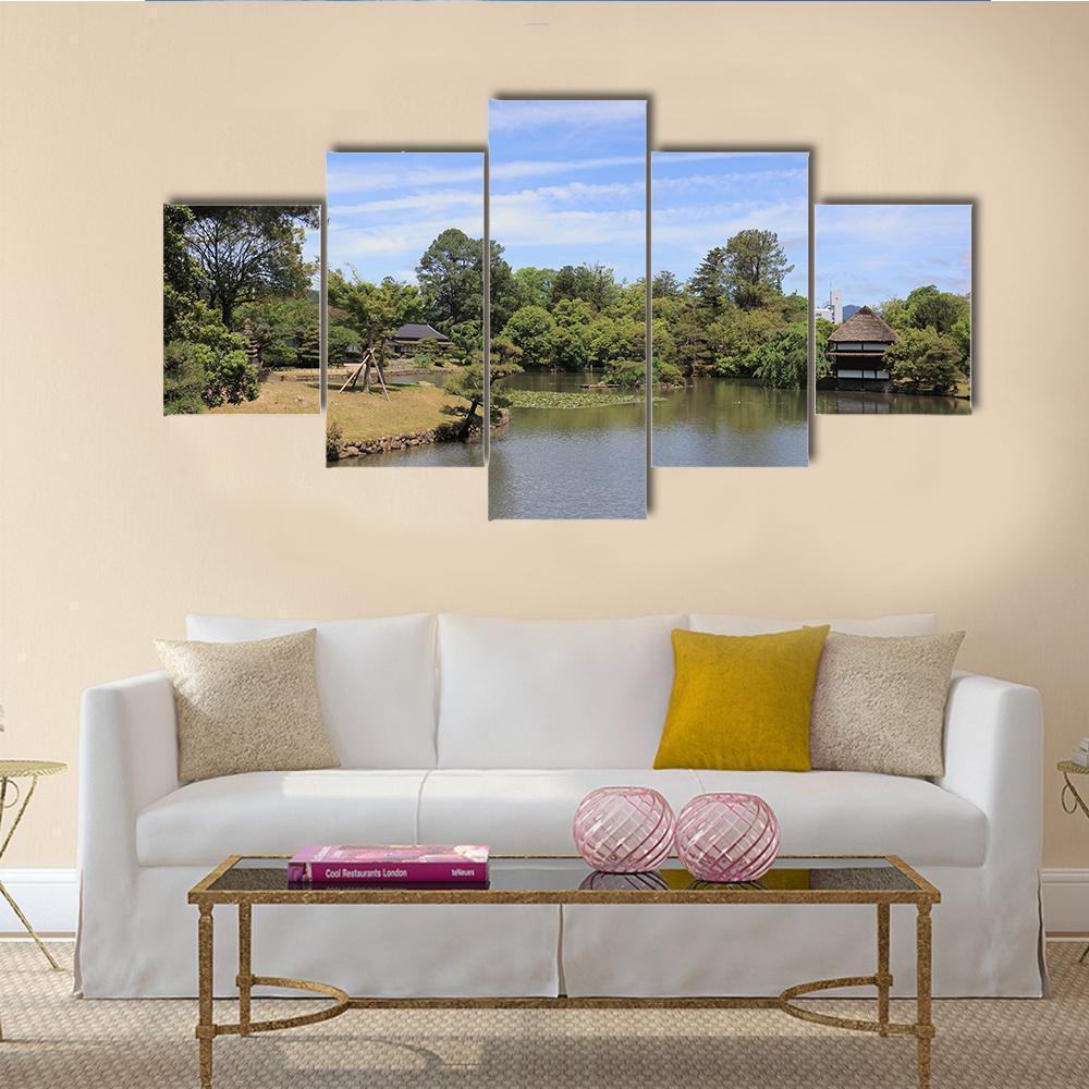 View Of Japanese Landscape Garden - Nature 5 Panel Canvas Art Wall Decor View Of Japanese Landscape Garden - Nature 5 Panel Canvas Art Wall Decor