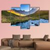 View Of Mountain River In Summer Juta Village - Nature 5 Panel Canvas Art Wall Decor