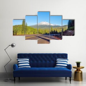 View Of Mt Bachelor - Nature 5 Panel Canvas Art Wall Decor