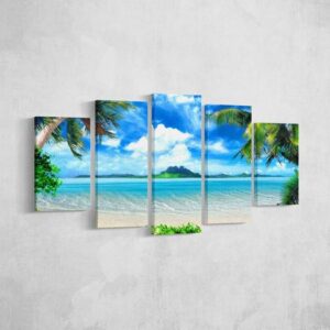 View Of Paradise - Nature 5 Panel Canvas Art Wall Decor