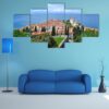 View Of Piran Town In Slovenia - Nature 5 Panel Canvas Art Wall Decor