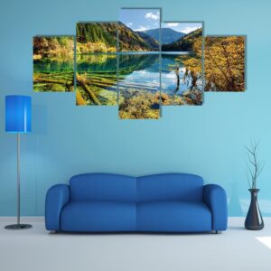 View Of The Arrow Bamboo Lake - Nature 5 Panel Canvas Art Wall Decor