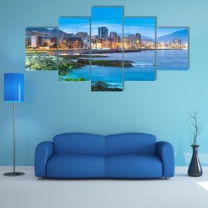 View Of The Coastline Of Antofagasta - Nature 5 Panel Canvas Art Wall Decor