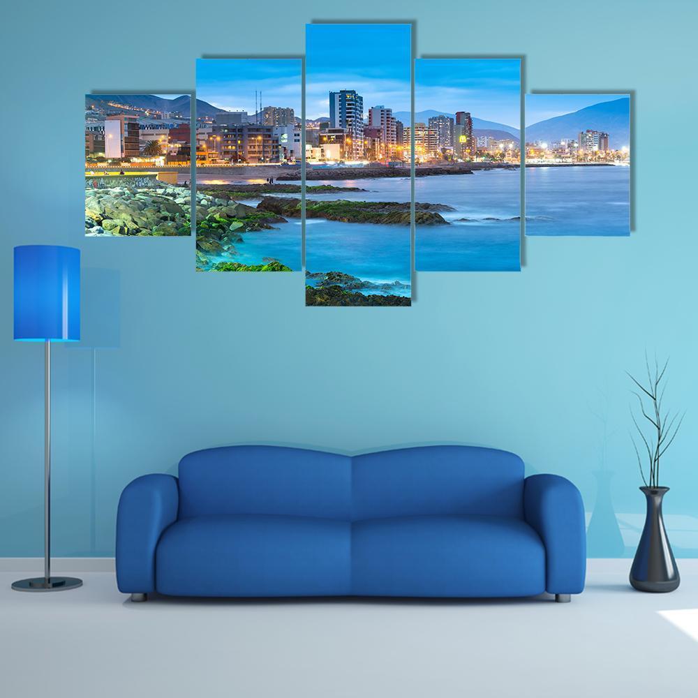 View Of The Coastline Of Antofagasta - Nature 5 Panel Canvas Art Wall Decor View Of The Coastline Of Antofagasta - Nature 5 Panel Canvas Art Wall Decor