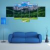 View Of The Julian Alps From Gozd Martuljek In Slovenia - Nature 5 Panel Canvas Art Wall Decor