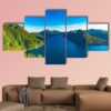 View Of The Lago Di Lugano In Switzerland - Nature 5 Panel Canvas Art Wall Decor