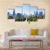 View Of The Skyline In Melbourne - Nature 5 Panel Canvas Art Wall Decor