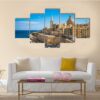 View Of Valletta City - Nature 5 Panel Canvas Art Wall Decor
