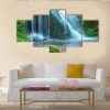View Of Waterfall - Nature 5 Panel Canvas Art Wall Decor