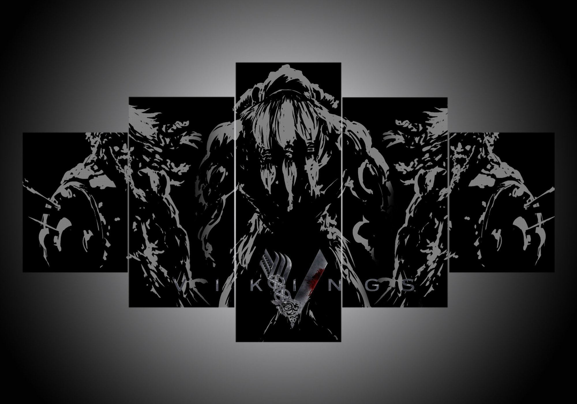 Vikings 2 - Abstract 5 Panel Canvas Art Wall Decor Vikings 2 - Abstract 5 Panel Canvas Art Wall Decor