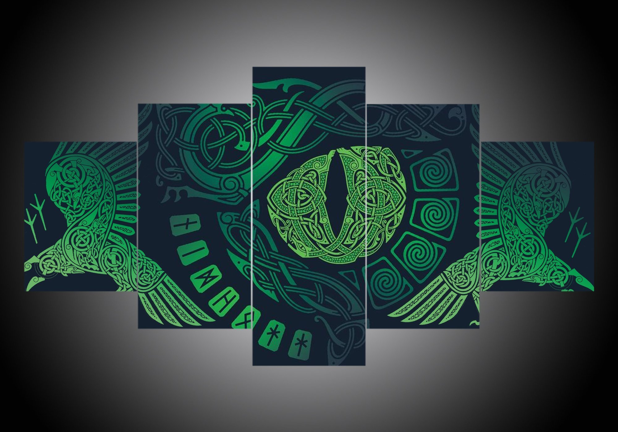 Vikings 6 - Abstract 5 Panel Canvas Art Wall Decor Vikings 6 - Abstract 5 Panel Canvas Art Wall Decor
