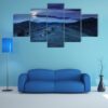 Village Near Forest In Mountains - Nature 5 Panel Canvas Art Wall Decor