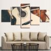 Vintage Acoustic Guitar String - Music 5 Panel Canvas Art Wall Decor