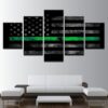 Vintage American Flag - Abstract 5 Panel Canvas Art Wall Decor