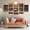 Vintage Beach Dock - Nature 5 Panel Canvas Art Wall Decor