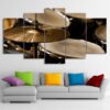 Vintage Drum 1 - Music 5 Panel Canvas Art Wall Decor