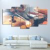 Vintage Drums Cymbals - Music 5 Panel Canvas Art Wall Decor