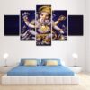 Vintage Ganesha Elephant Hindu God - Religion 5 Panel Canvas Art Wall Decor