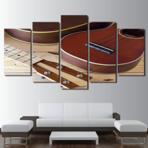 Vintage Guitar 5 - Music 5 Panel Canvas Art Wall Decor