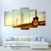 Vintage Guitar - Music 5 Panel Canvas Art Wall Decor