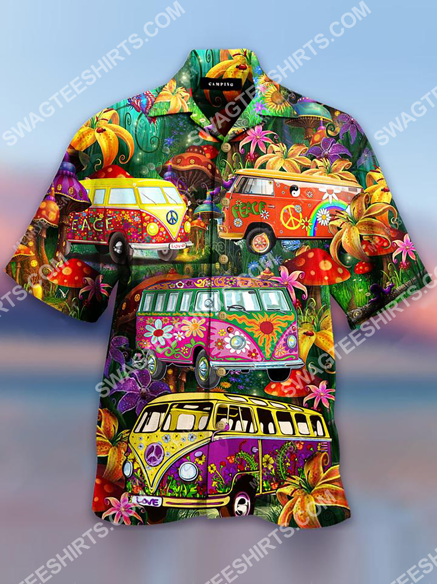 Vintage Hippie Car All Over Printing Hawaiian Shirt Vintage Hippie Car All Over Printing Hawaiian Shirt