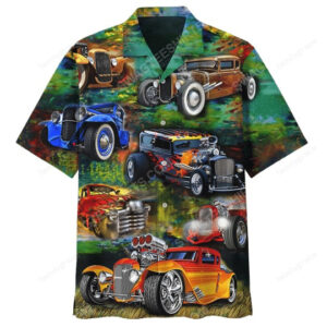 Vintage Hot Rod Summer Vacation Hawaiian Shirt