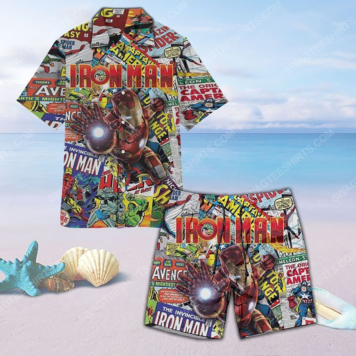 Vintage Iron Man Comic Summer Vacation Hawaiian Shirt Vintage Iron Man Comic Summer Vacation Hawaiian Shirt