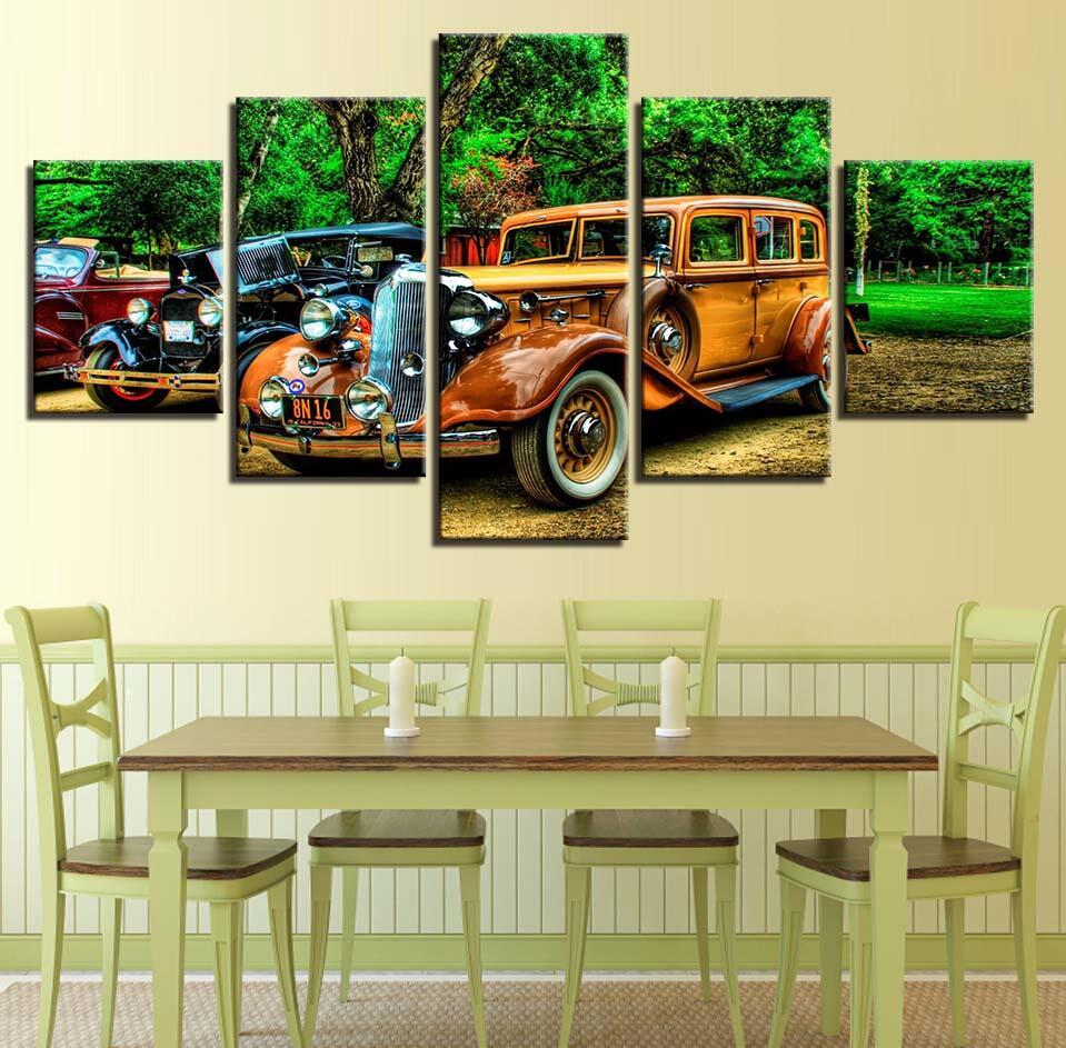 Vintage Vehicle 4 - Automative 5 Panel Canvas Art Wall Decor Vintage Vehicle 4 - Automative 5 Panel Canvas Art Wall Decor
