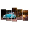 Vintage Vw Beetle - Automative 5 Panel Canvas Art Wall Decor