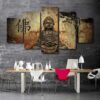 Vintage Zen Buddha Combine - Religion 5 Panel Canvas Art Wall Decor