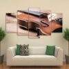 Violin Classical Music Instrument - Music 5 Panel Canvas Art Wall Decor