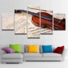 Violin - Music 5 Panel Canvas Art Wall Decor