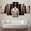 Virgin Mary And Jesus 1 - Religion 5 Panel Canvas Art Wall Decor