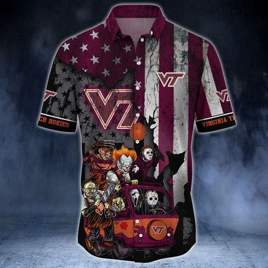 Virginia Tech Hokies Summer Hawaiian Shirt Virginia Tech Hokies Summer Hawaiian Shirt