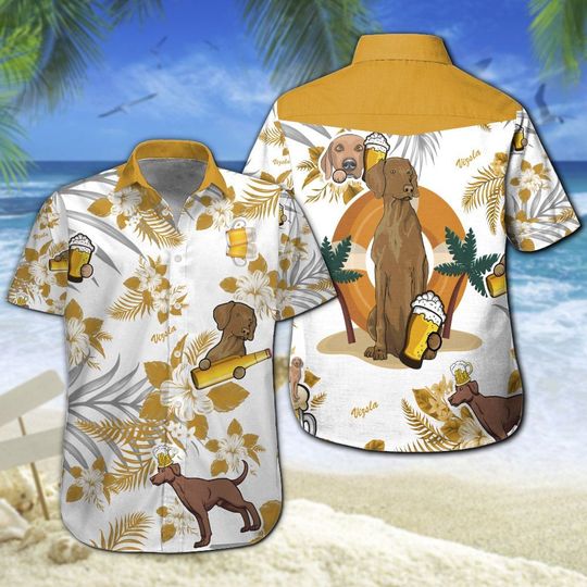 Vizsla Beer Hawaiian Shirt Summer Button Up Vizsla Beer Hawaiian Shirt Summer Button Up