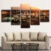 Vltava River Prague Czech Republic - Nature 5 Panel Canvas Art Wall Decor
