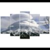 Volcano Mountain Cyclone - Nature 5 Panel Canvas Art Wall Decor