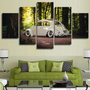 Volkswagen Vw Beetle Lowrider - Automative 5 Panel Canvas Art Wall Decor
