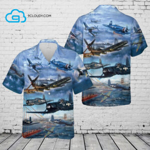 Vought F4U Corsair Full Print Hawaiian Shirt