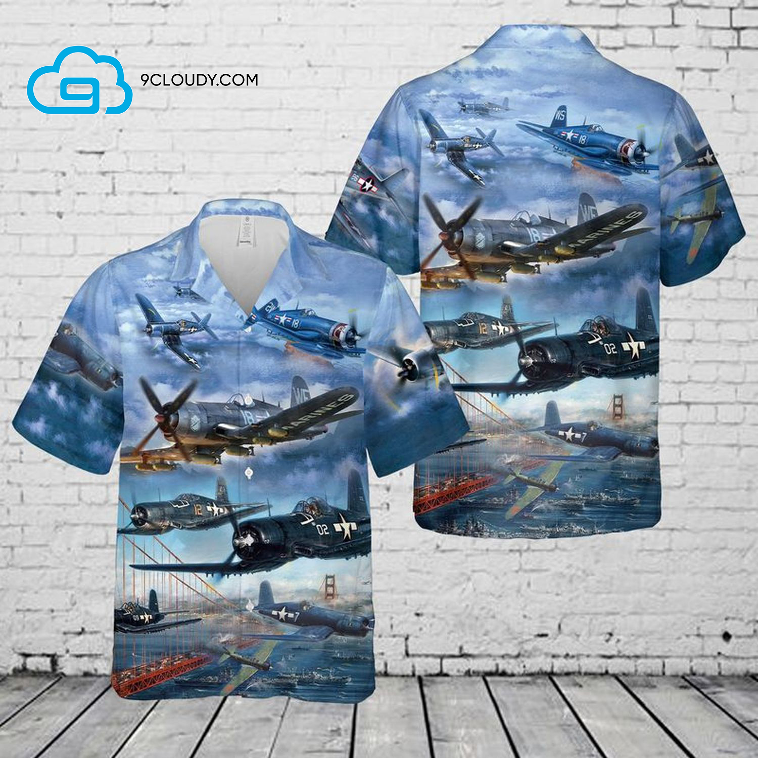 Vought F4U Corsair Full Print Hawaiian Shirt Vought F4U Corsair Full Print Hawaiian Shirt