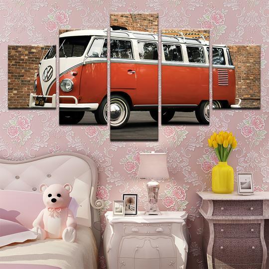 Vw Volkswagen Van - Automative 5 Panel Canvas Art Wall Decor Vw Volkswagen Van - Automative 5 Panel Canvas Art Wall Decor