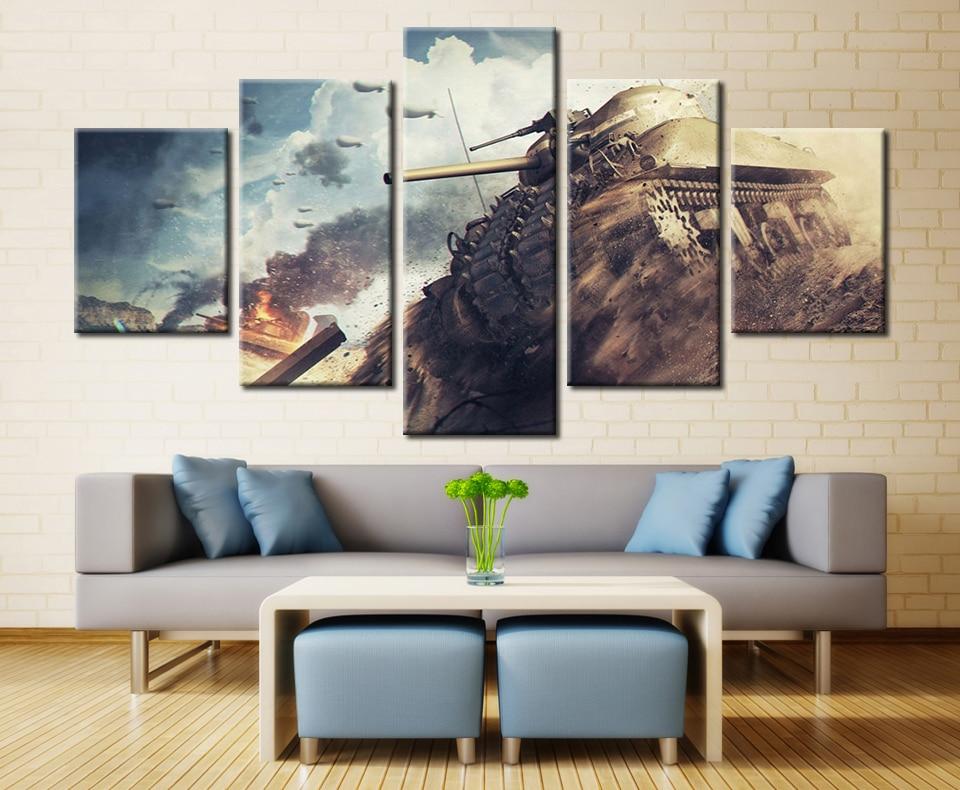 WWII Road Honor World Tanks Wargaming June - Gaming 5 Panel Canvas Art Wall Decor WWII Road Honor World Tanks Wargaming June - Gaming 5 Panel Canvas Art Wall Decor